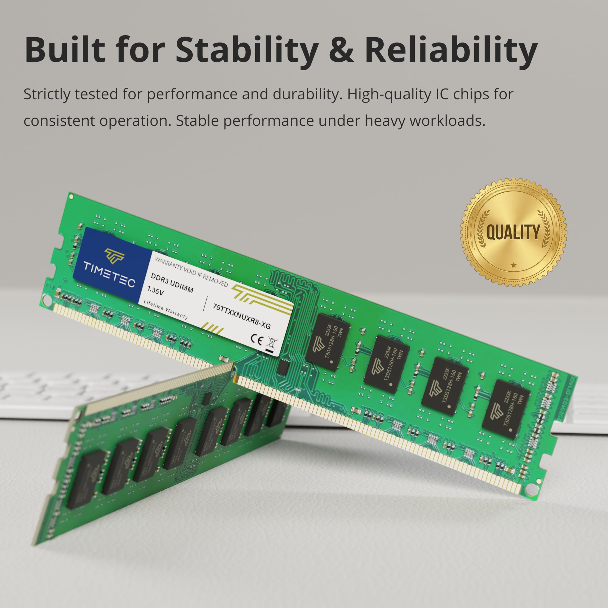Timetec 8GB DDR3 1600MHz(DDR3-1600) PC3-12800 Non-ECC Unbuffered